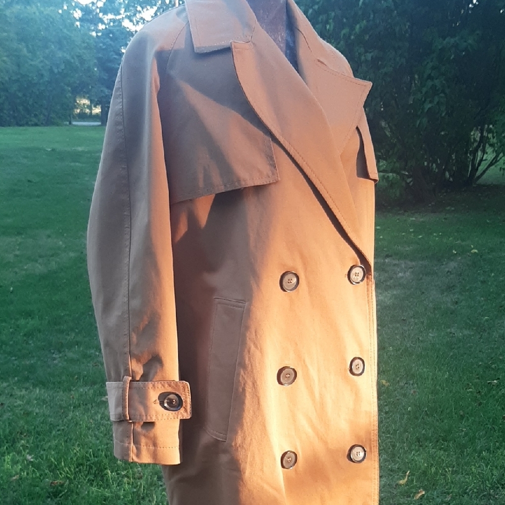 Zara NWOT Classic Caramel🟤Double Breasted Trench Coat🧡SIZE Oversized Small - Picture 6 of 14